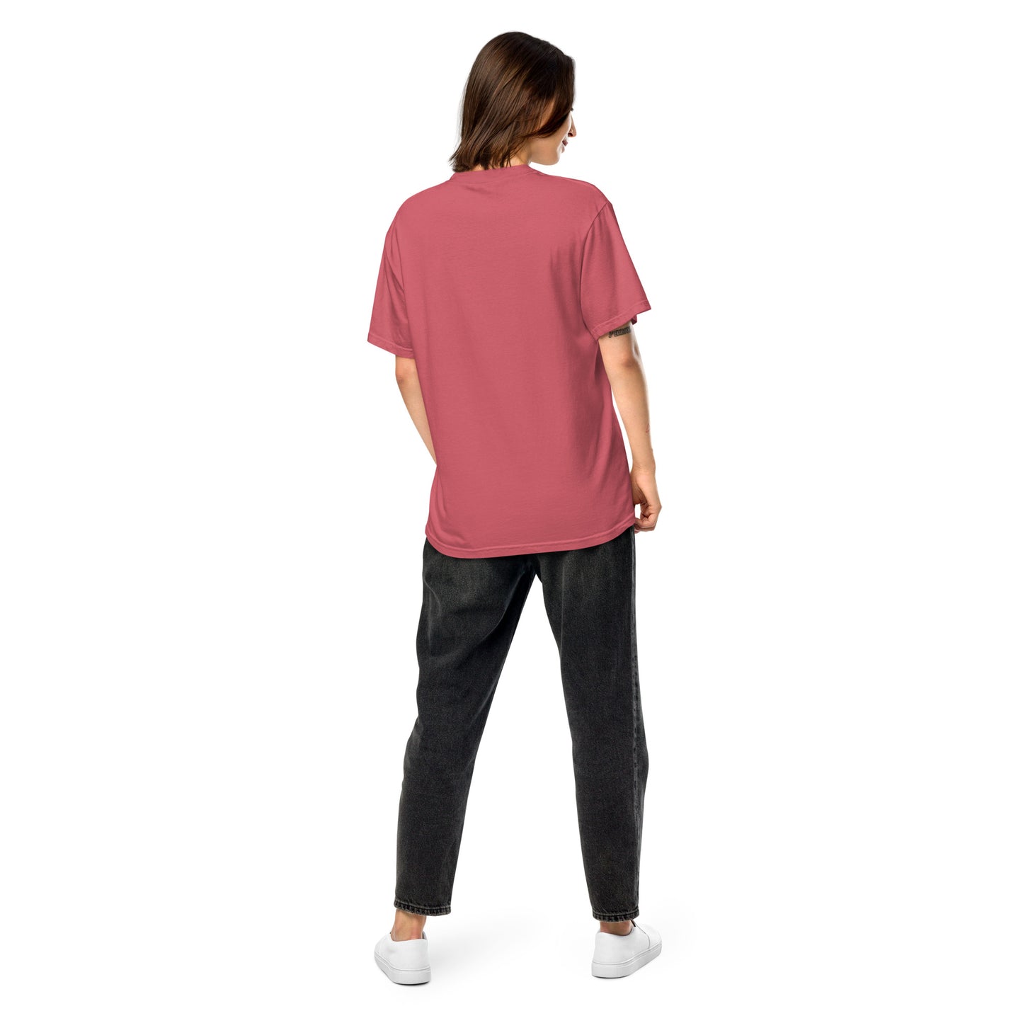 
                  
                    Pink garment-dyed heavyweight t-shirt | Dancing Skeletons Print
                  
                