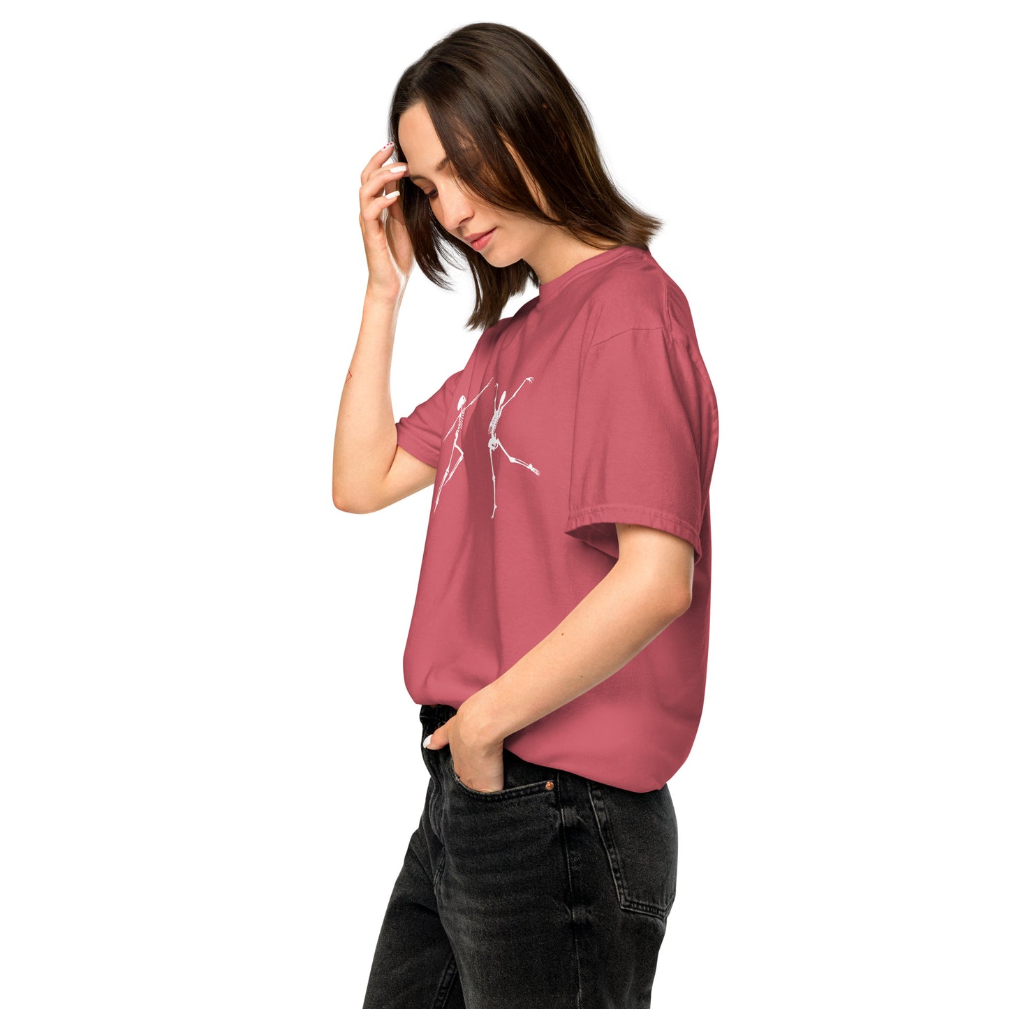 
                  
                    Pink Unisex garment-dyed heavyweight t-shirt | Skeleton Print
                  
                