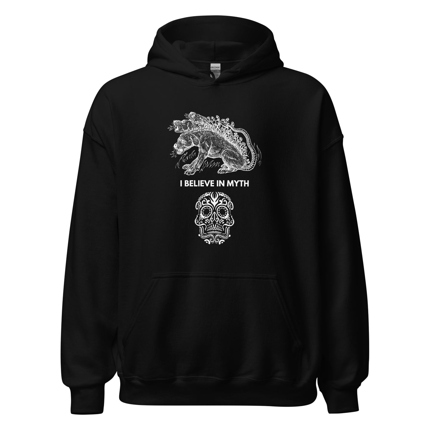 
                  
                    Black Unisex Hoodie | I Believe In Myth Quote
                  
                