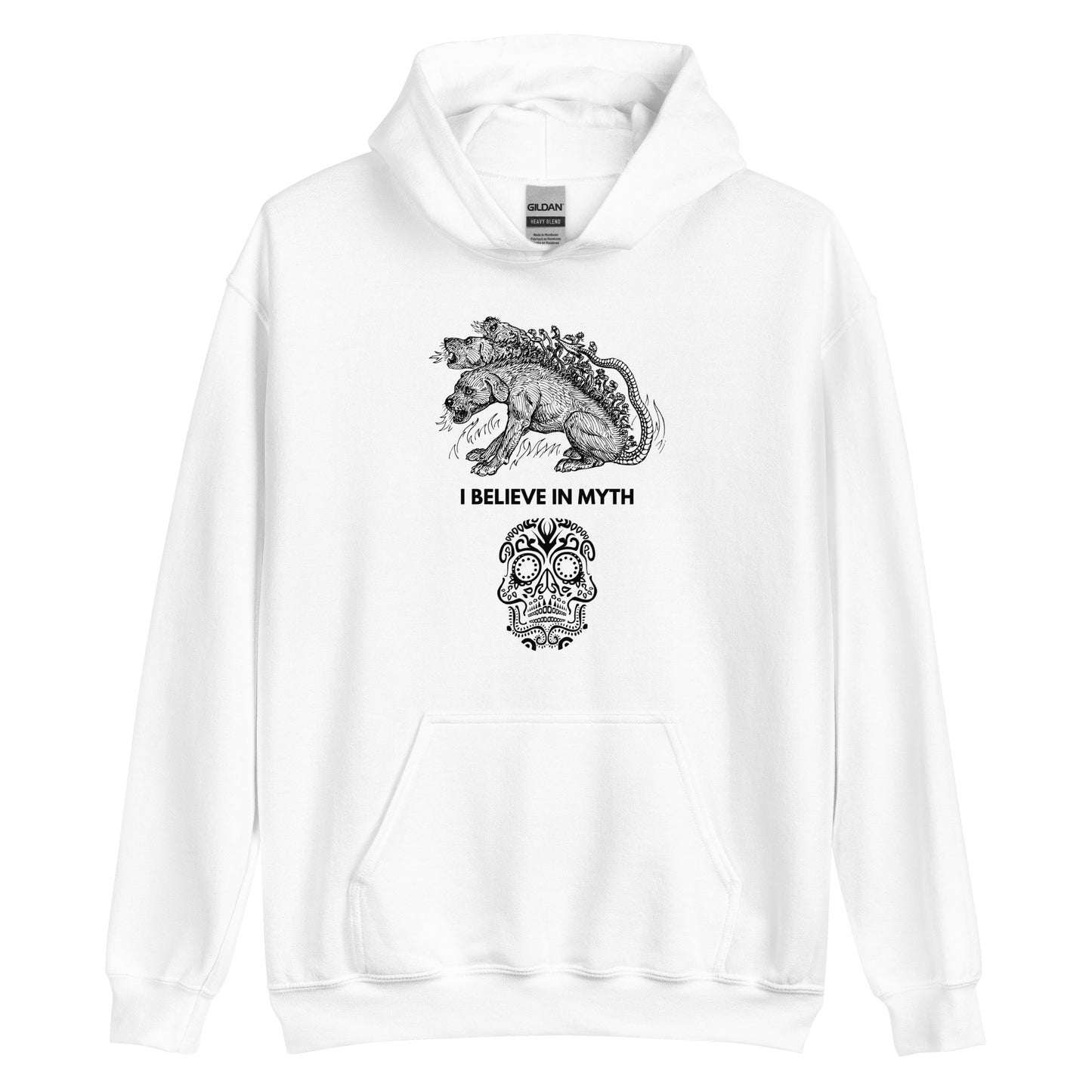 
                  
                    Believe In Myth White Hoodie | Stylish and Inspirational Hoodie with Quote
                  
                