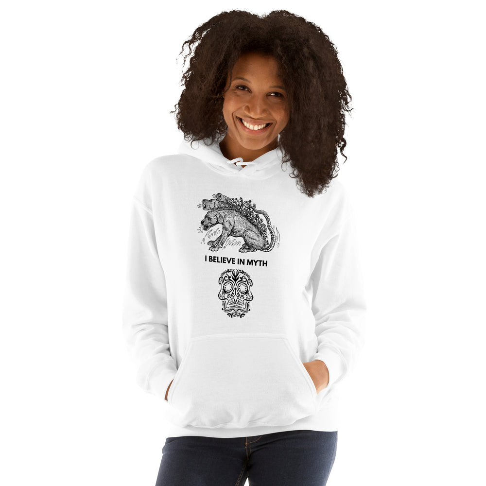 
                  
                    Believe In Myth White Hoodie | Stylish and Inspirational Hoodie with Quote
                  
                