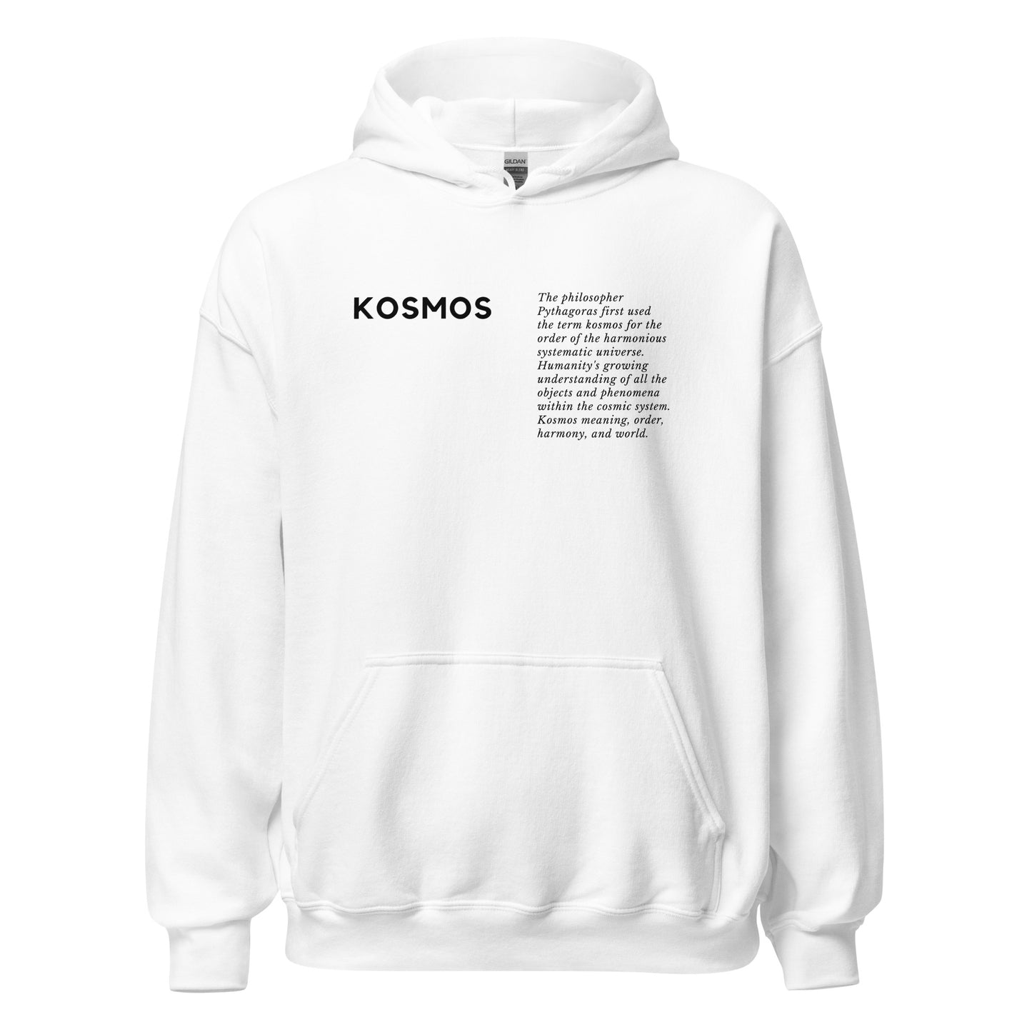 
                  
                    KOSMOS Unisex White Hoodie | Ancient Greek-Inspired
                  
                