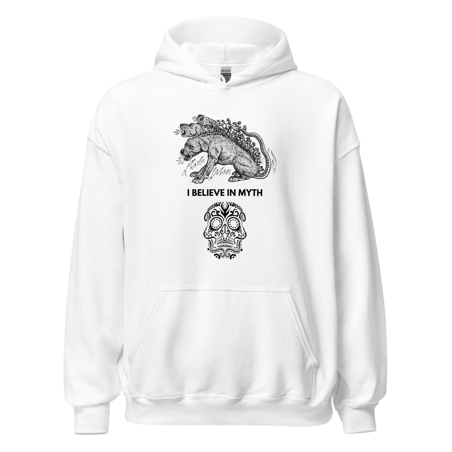 
                  
                    Greek Mythology-Inspired Hoodie | Monster and Skull Print
                  
                