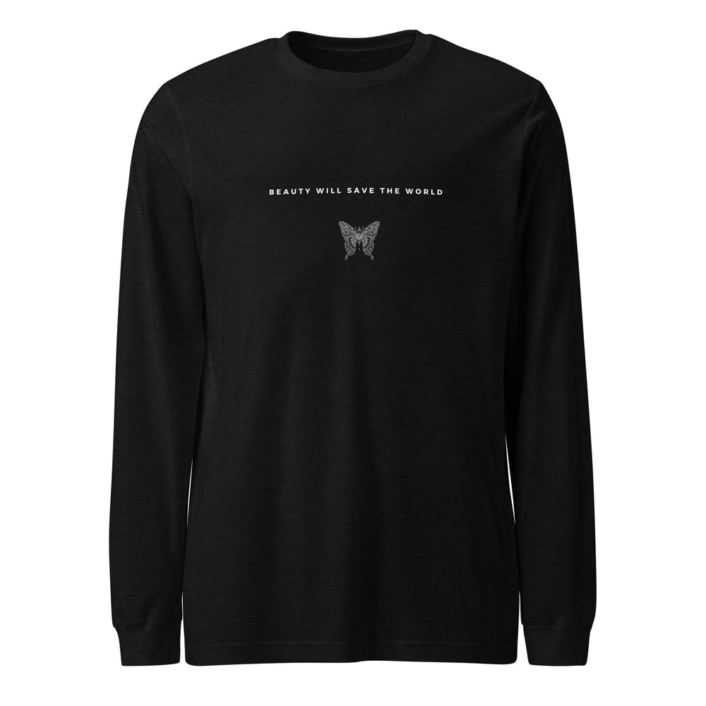 
                  
                    Butterfly Black Unisex Long Sleeve Tee | Inspiring Quote
                  
                