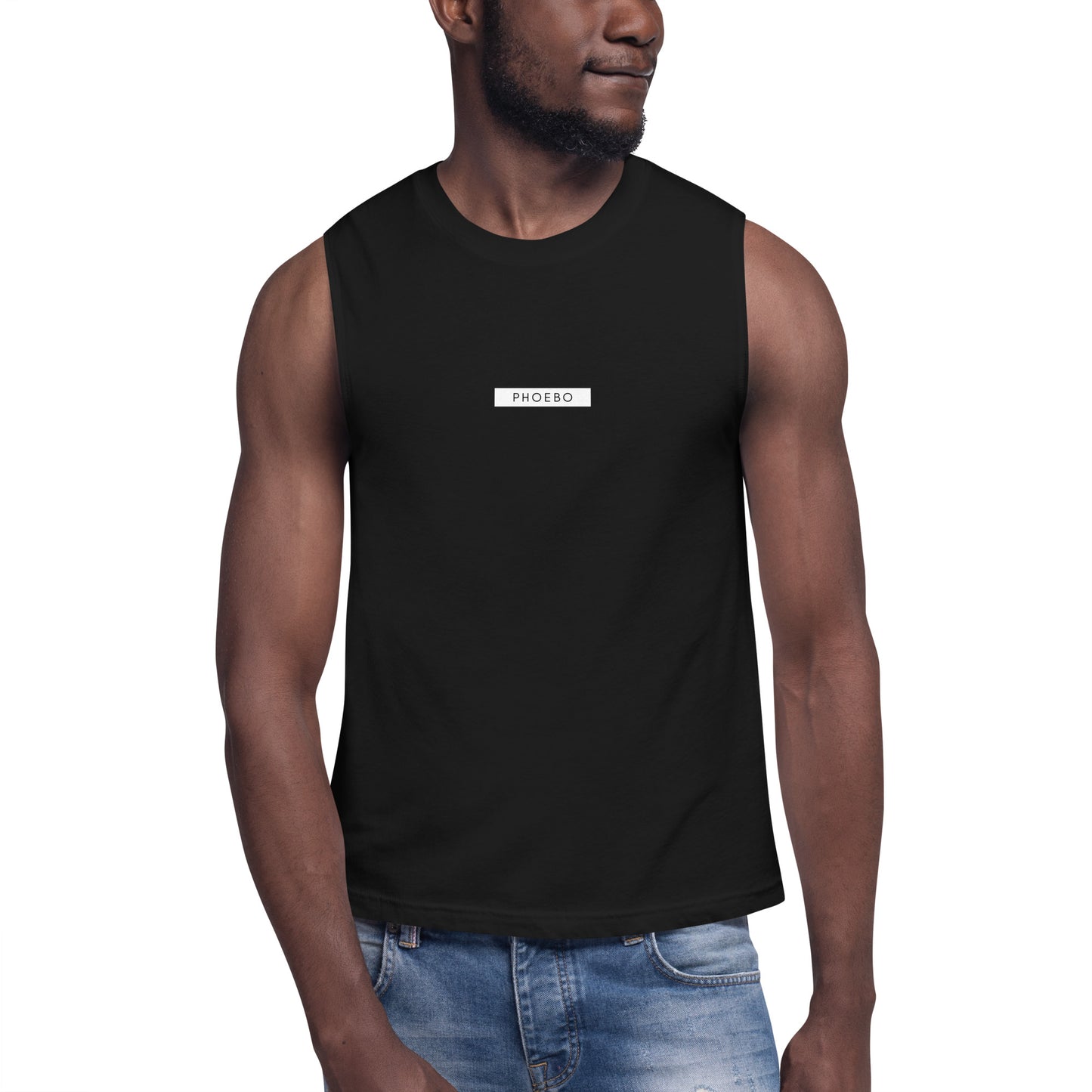 
                  
                    Phoebo Black Muscle Shirt | Sleek Fit for Active and Casual Wear
                  
                