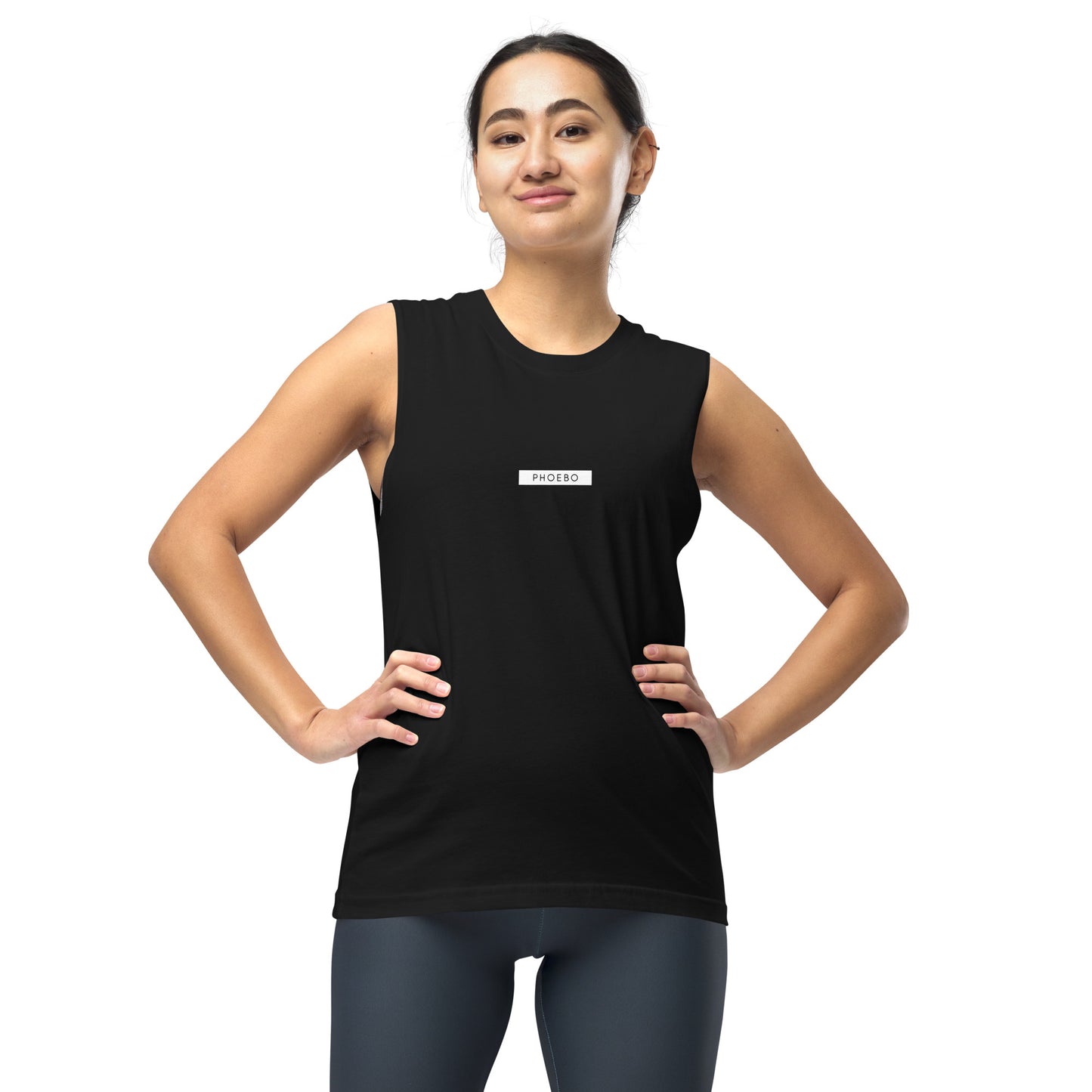 
                  
                    Phoebo Black Muscle Shirt | Sleek Fit for Active and Casual Wear
                  
                
