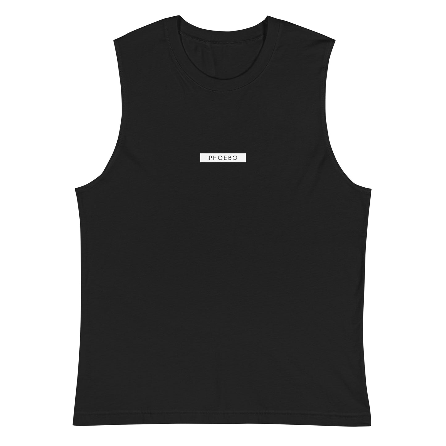 
                  
                    PHOEBO Black Muscle Shirt | White Print
                  
                