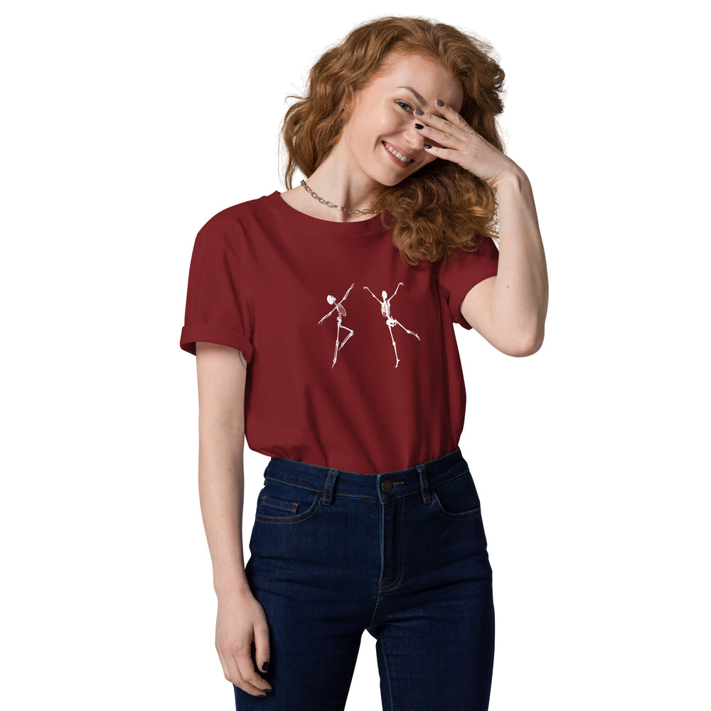 
                  
                    Vibrant Red Unisex organic cotton t-shirt | Skeletons Print
                  
                