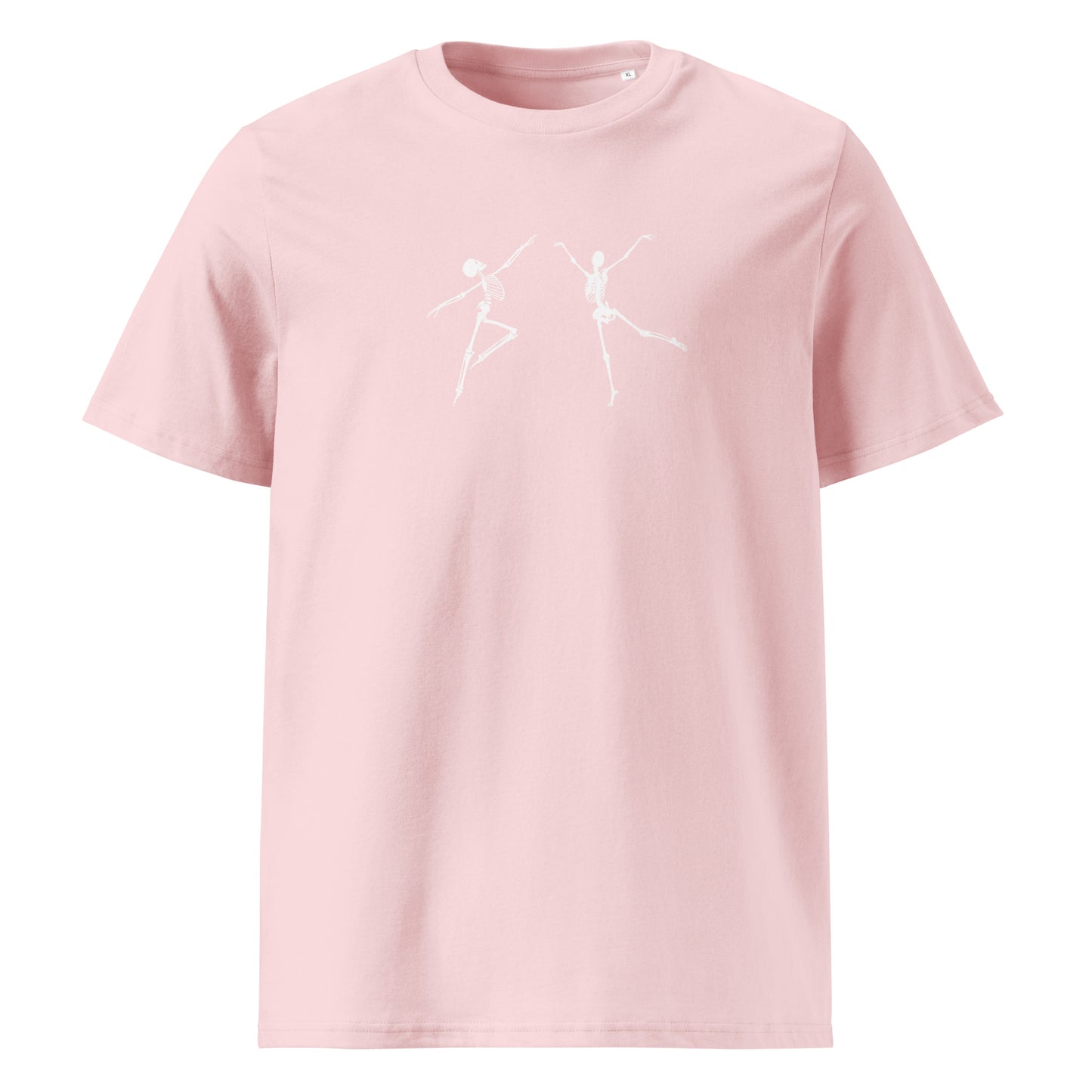 
                  
                    Pink Skeletons Unisex organic cotton t-shirt | White Skeleton Print
                  
                