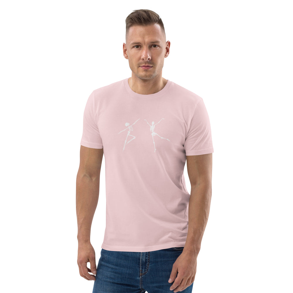 
                  
                    Pink Skeletons Unisex organic cotton t-shirt | White Skeleton Print
                  
                