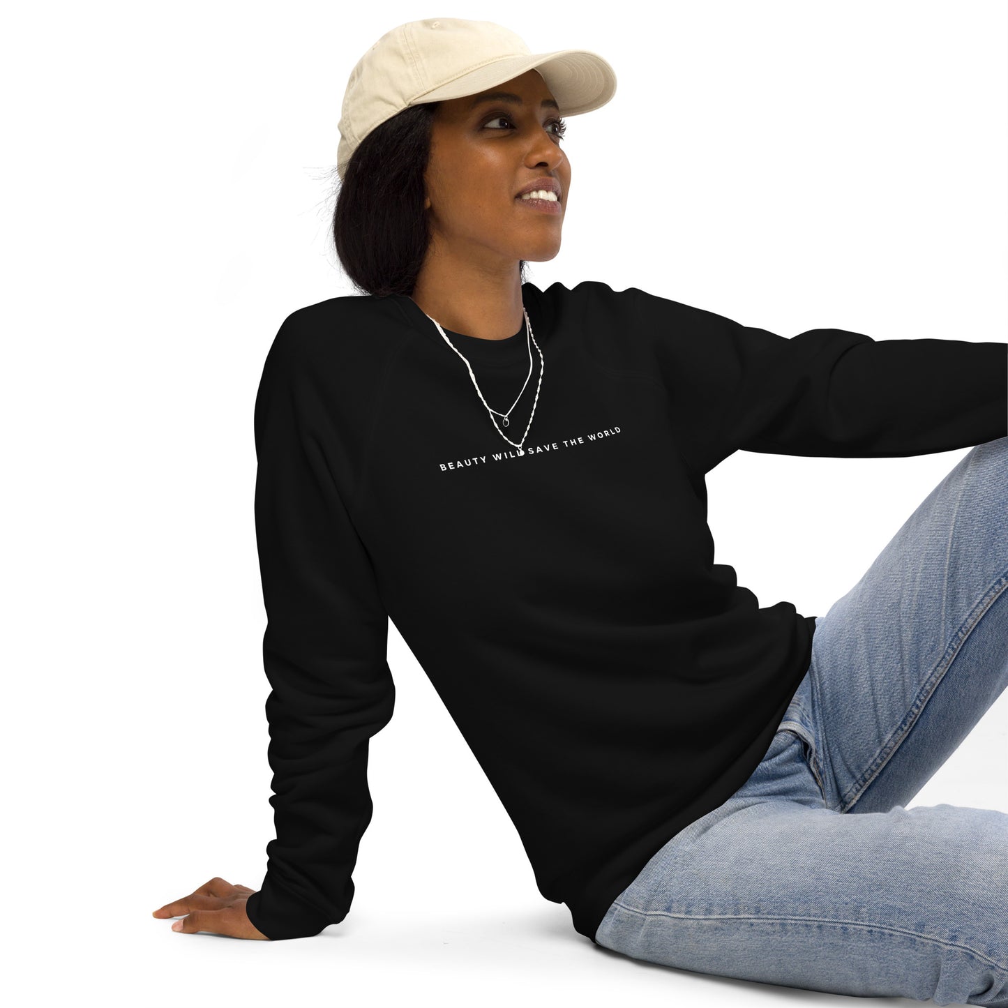 
                  
                    Unisex Black Organic Sweatshirt | Soft Fleece Comfort with Inspirational Print
                  
                