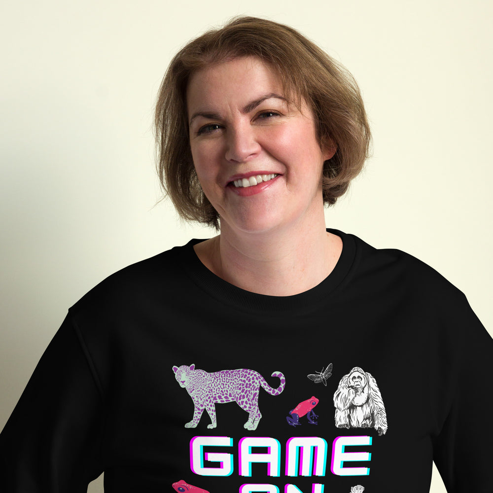 
                  
                    Game On Black Organic Sweatshirt | Sustainable Style for Gamers
                  
                