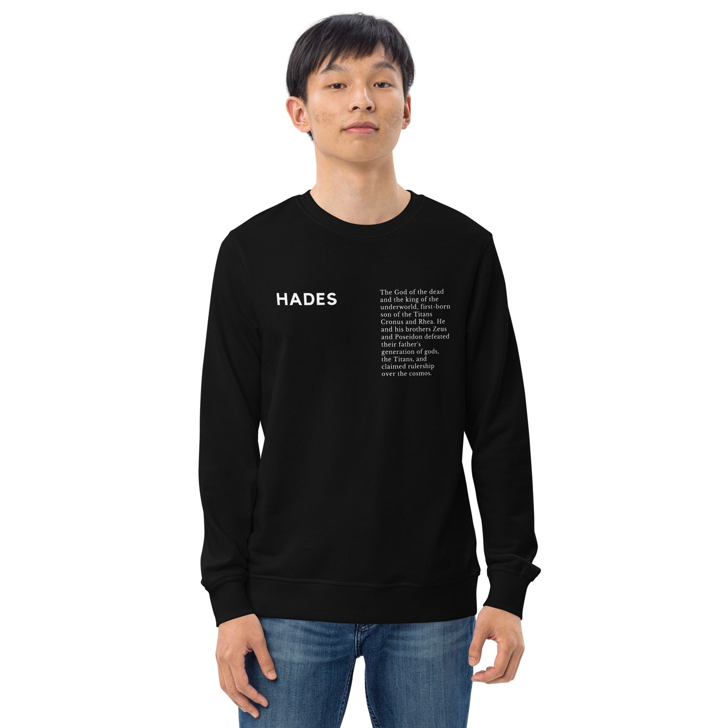 
                  
                    Hades Unisex organic sweatshirt | God Of Underworld Print
                  
                