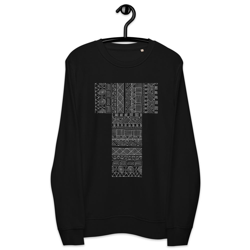 Black Unisex Sweatshirt with Minimalistic Print | Eco-Friendly Comfort