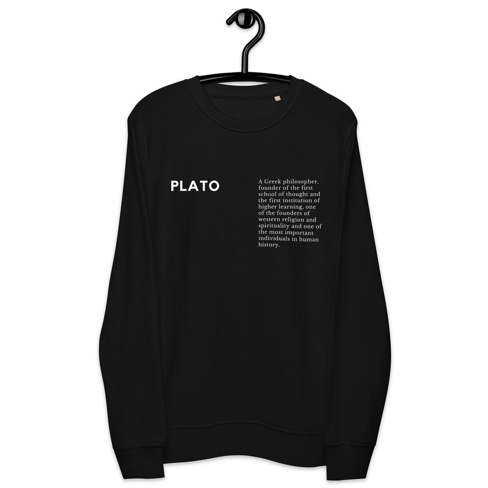 
                  
                    Plato Black organic sweatshirt | Plato Text Print
                  
                