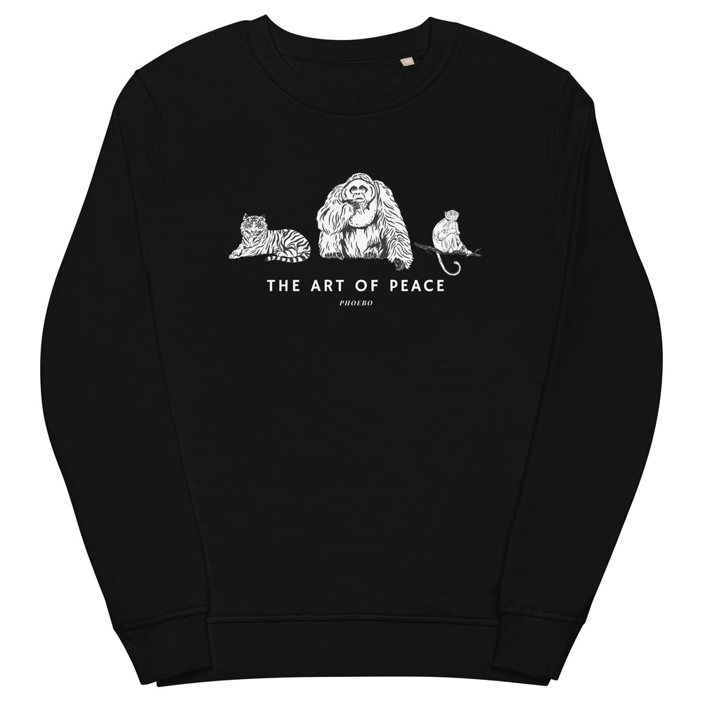 Black organic sweatshirt | Jungle Animals Print