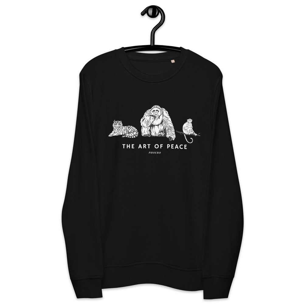 Black organic sweatshirt | Jungle Animals Print