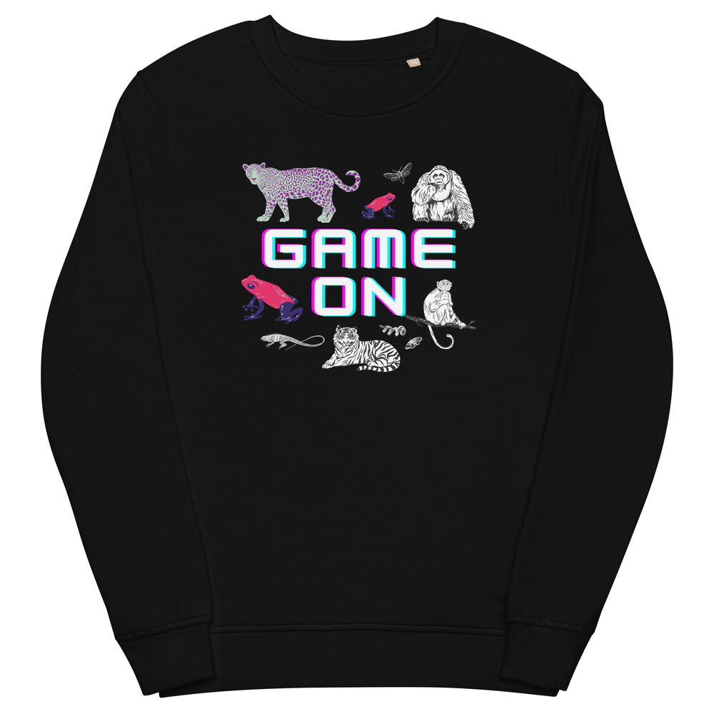 
                  
                    Game On Black Organic Sweatshirt | Sustainable Style for Gamers
                  
                