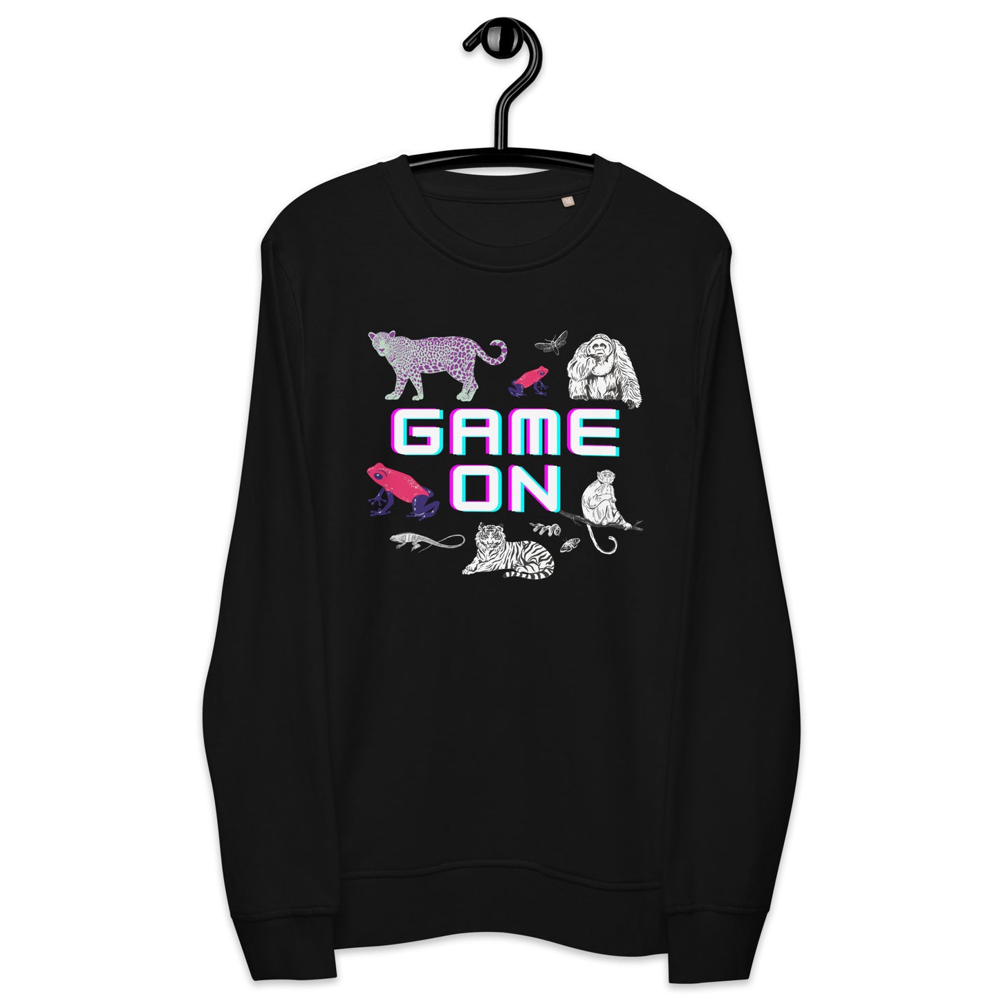 
                  
                    Game On Black Organic Sweatshirt | Sustainable Style for Gamers
                  
                