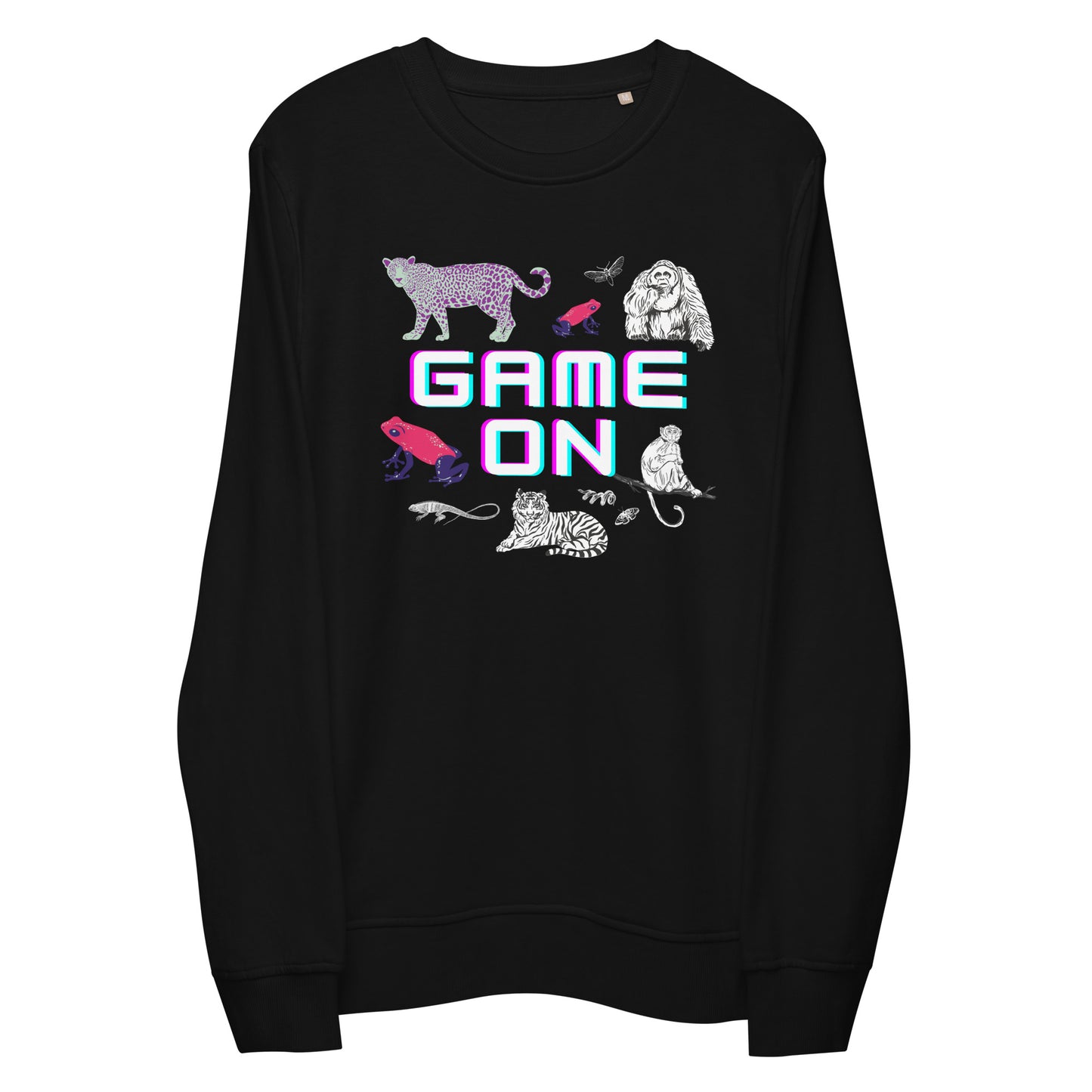 
                  
                    Game On Black Organic Sweatshirt | Sustainable Style for Gamers
                  
                