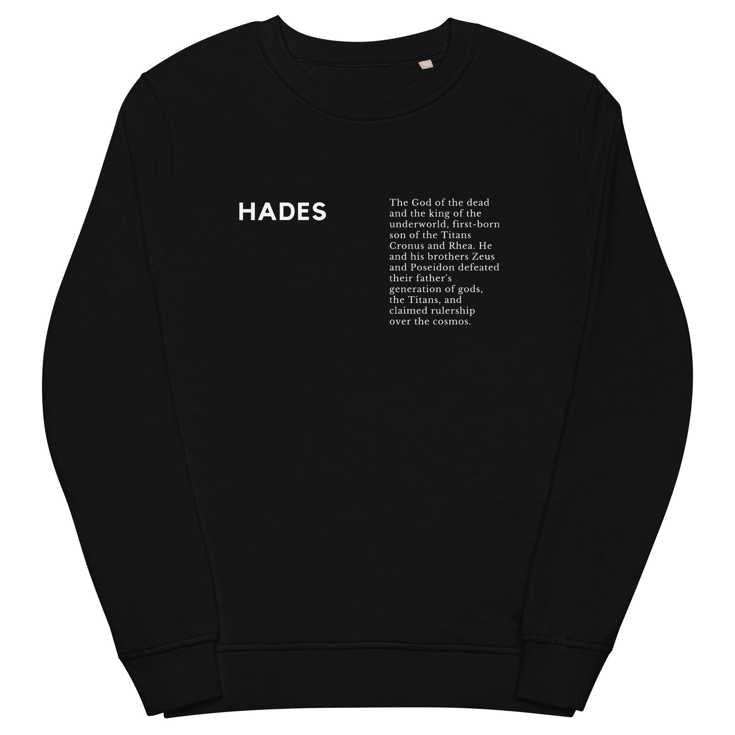 
                  
                    Hades Unisex organic sweatshirt | God Of Underworld Print
                  
                