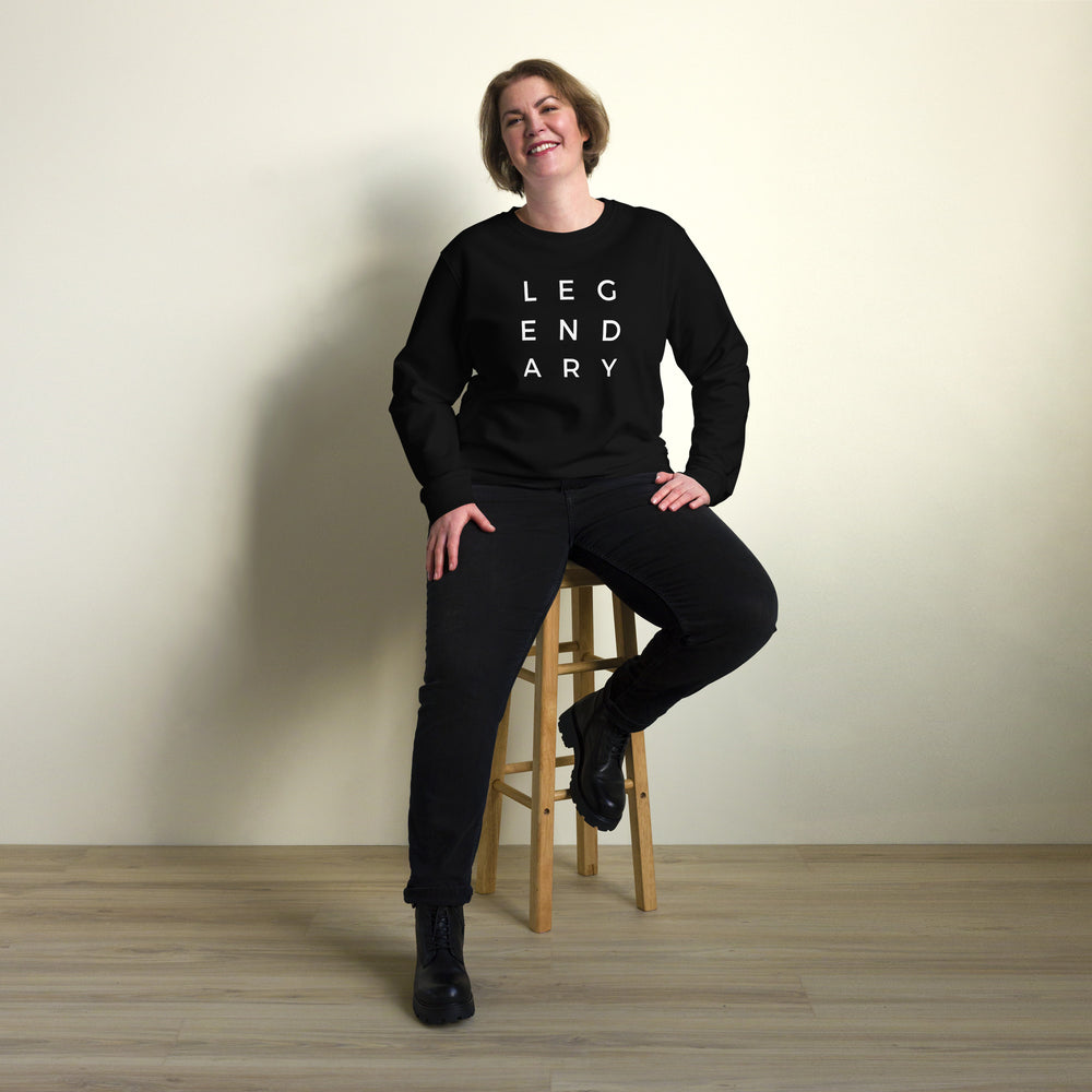 
                  
                    Legendary Unisex Organic Black Sweatshirt ||Stylish White LEGENDARY Print
                  
                