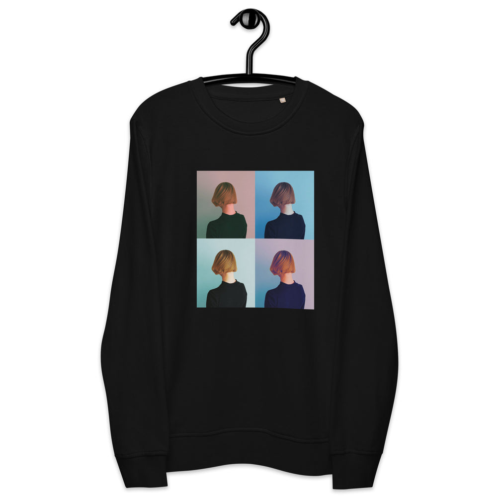 Black Phoebo Organic Sweatshirt | Unique Turned Heads Graphic