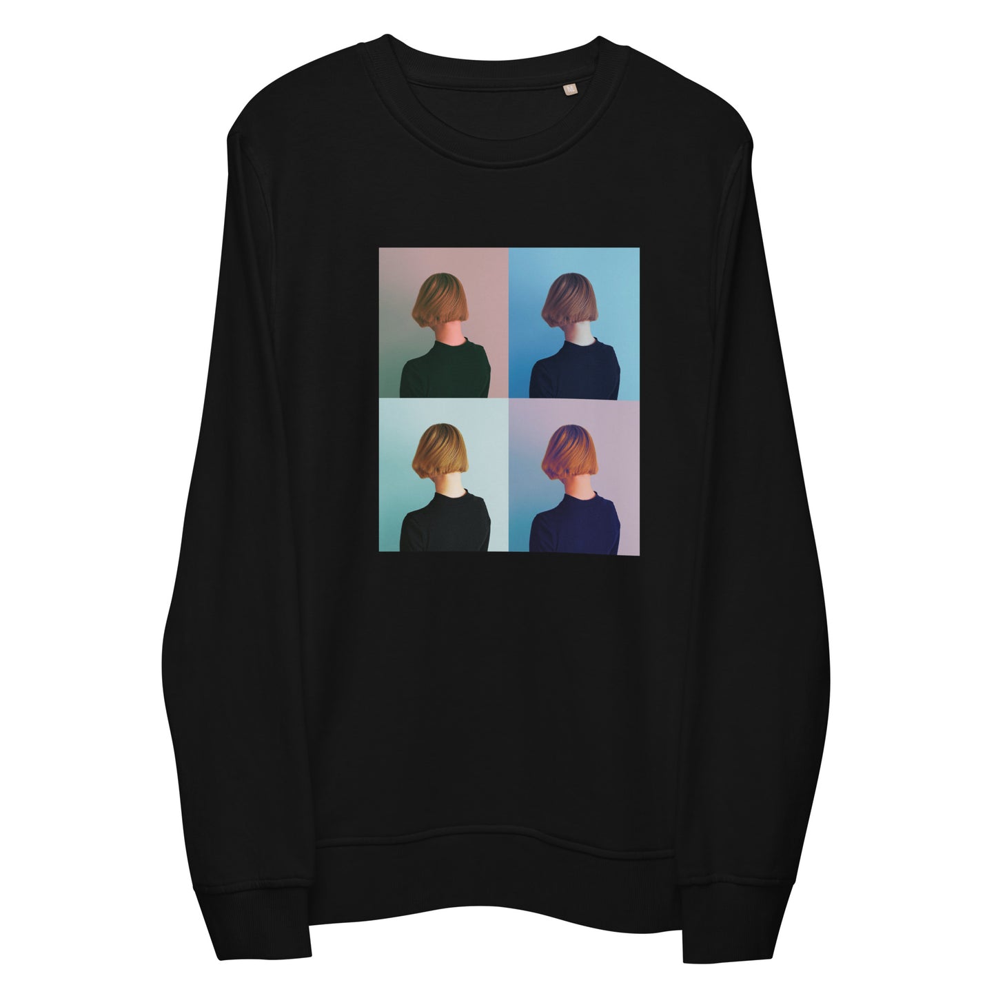 
                  
                    Black Phoebo Organic Sweatshirt | Unique Turned Heads Graphic
                  
                