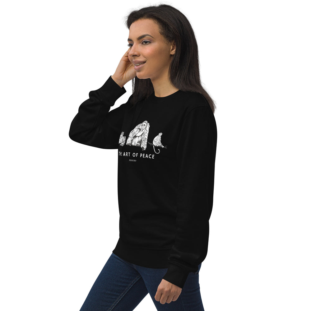 Black organic sweatshirt | Jungle Animals Print