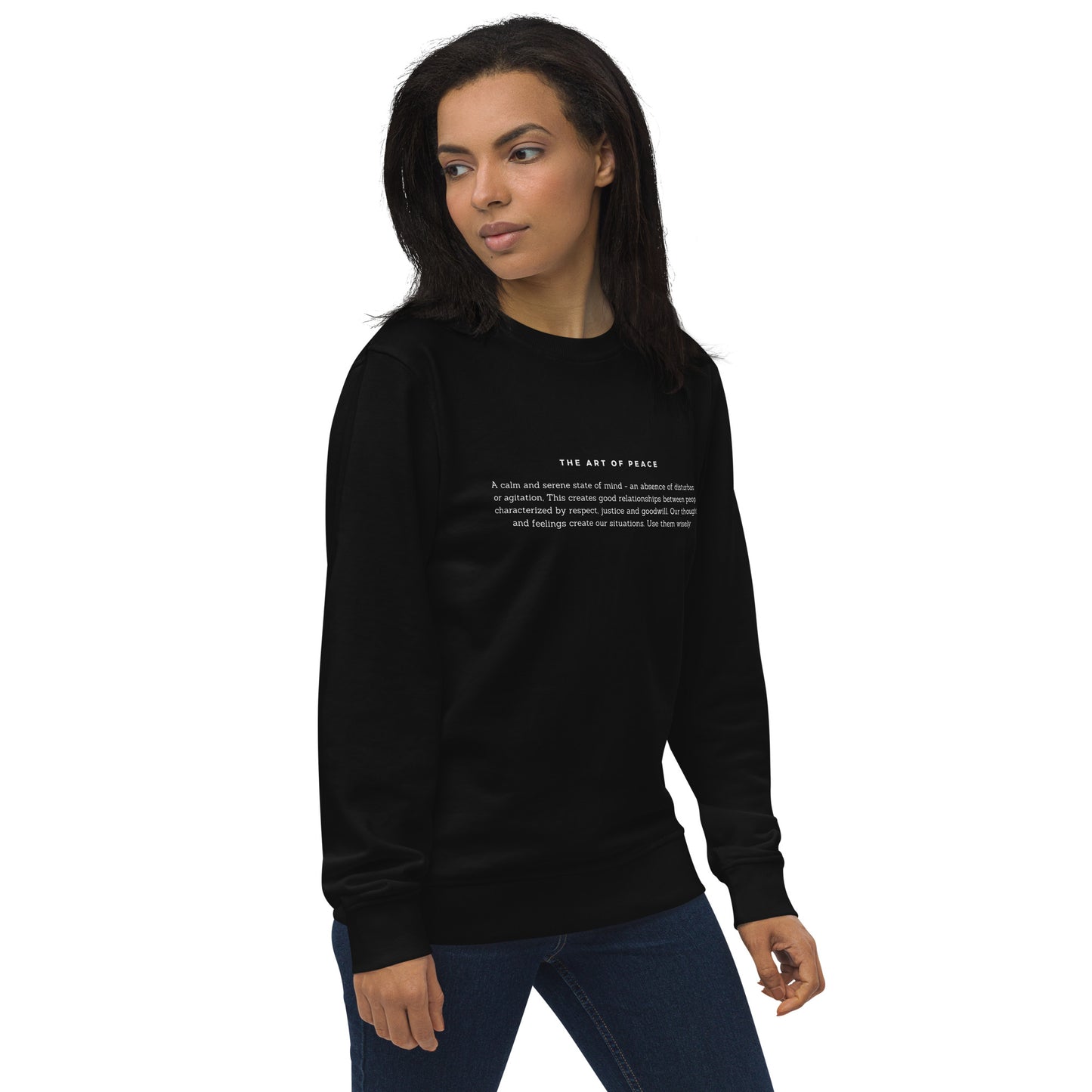 
                  
                    Inspirational Text Black sweatshirt | Organic, Recycled materials
                  
                