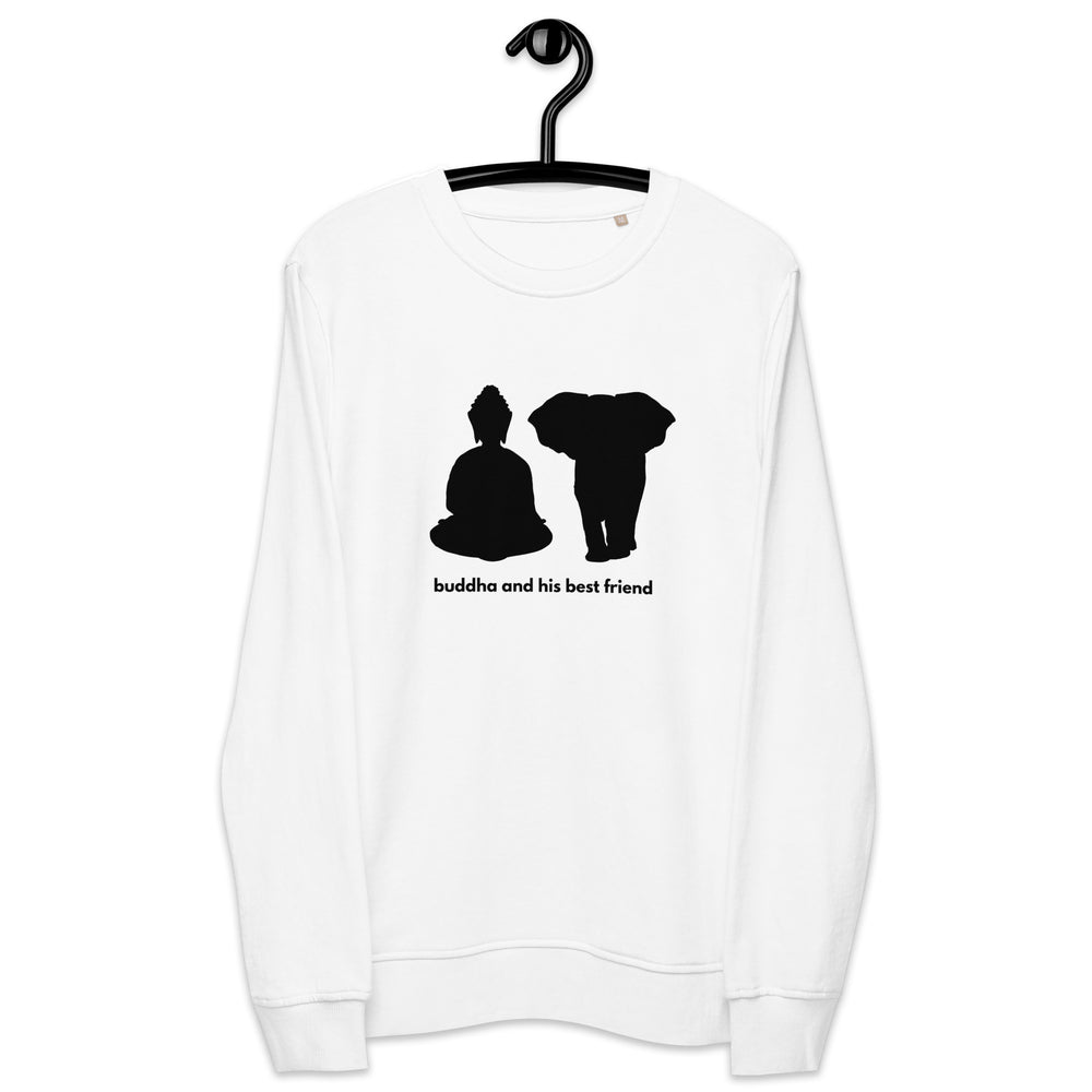 
                  
                    Buddha and his best friend | White Organic Sweatshirt
                  
                