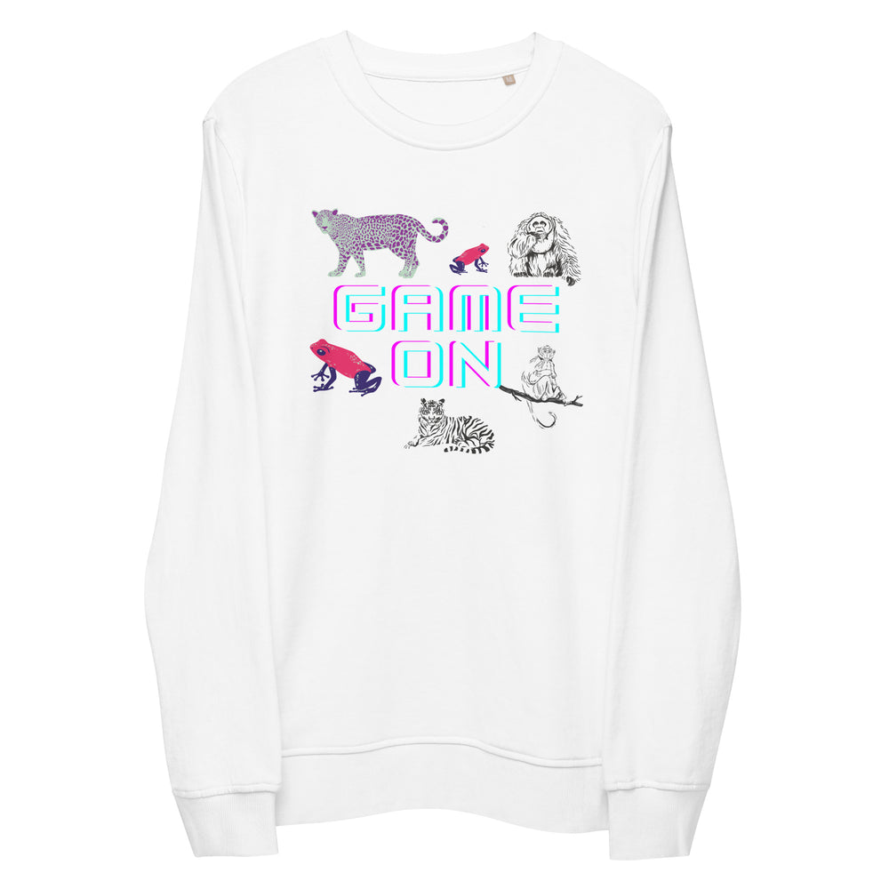 
                  
                    Unisex White organic sweatshirt | Vibrant Animals Print
                  
                