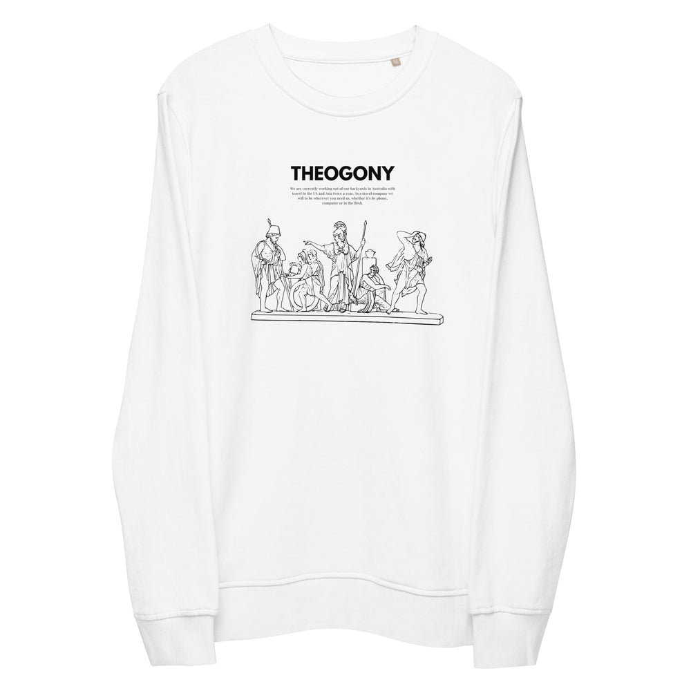 
                  
                    White Unisex organic sweatshirt | Ancient Greek Heroes Print
                  
                