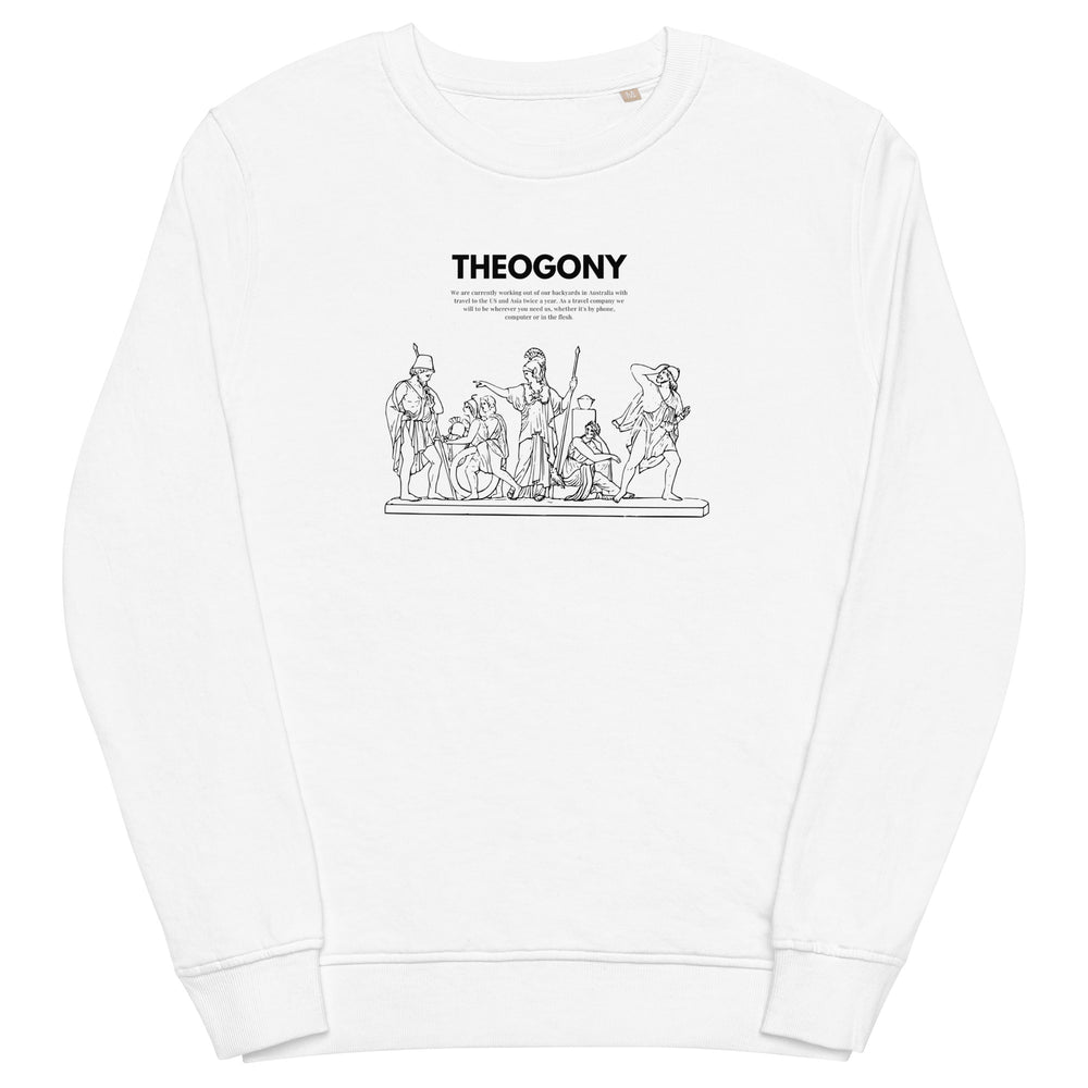 
                  
                    White Unisex organic sweatshirt | Ancient Greek Heroes Print
                  
                