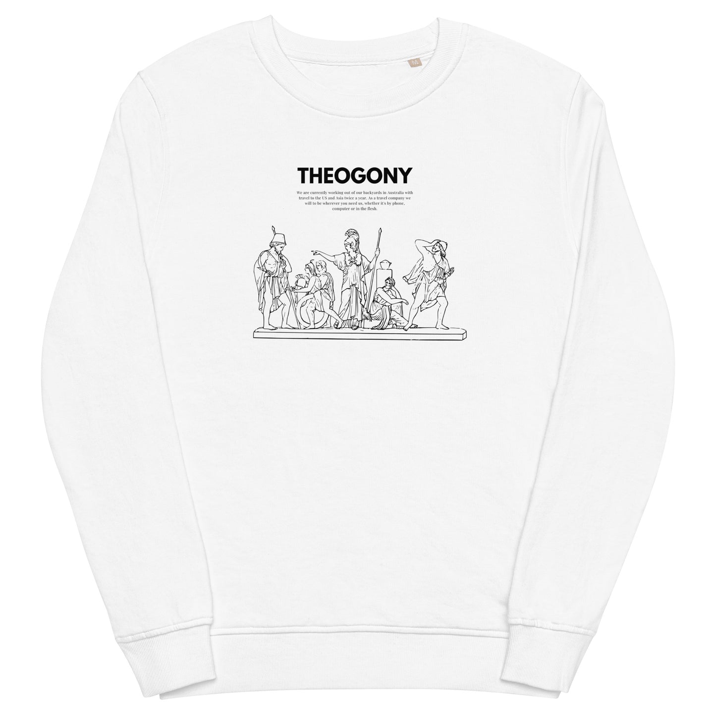 
                  
                    White Unisex organic sweatshirt | Ancient Greek Heroes Print
                  
                