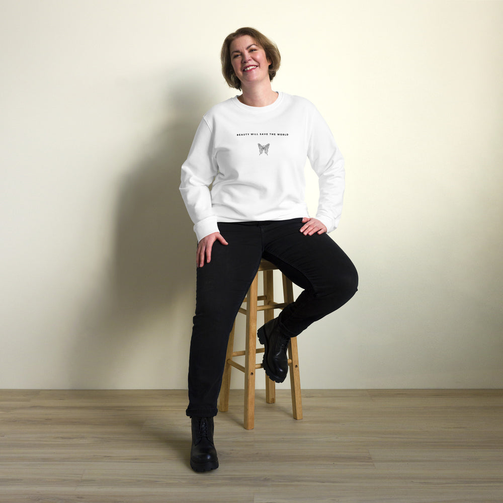 
                  
                    Butterfly White Unisex Sweatshirt | Comfortable Eco-Friendly Apparel
                  
                