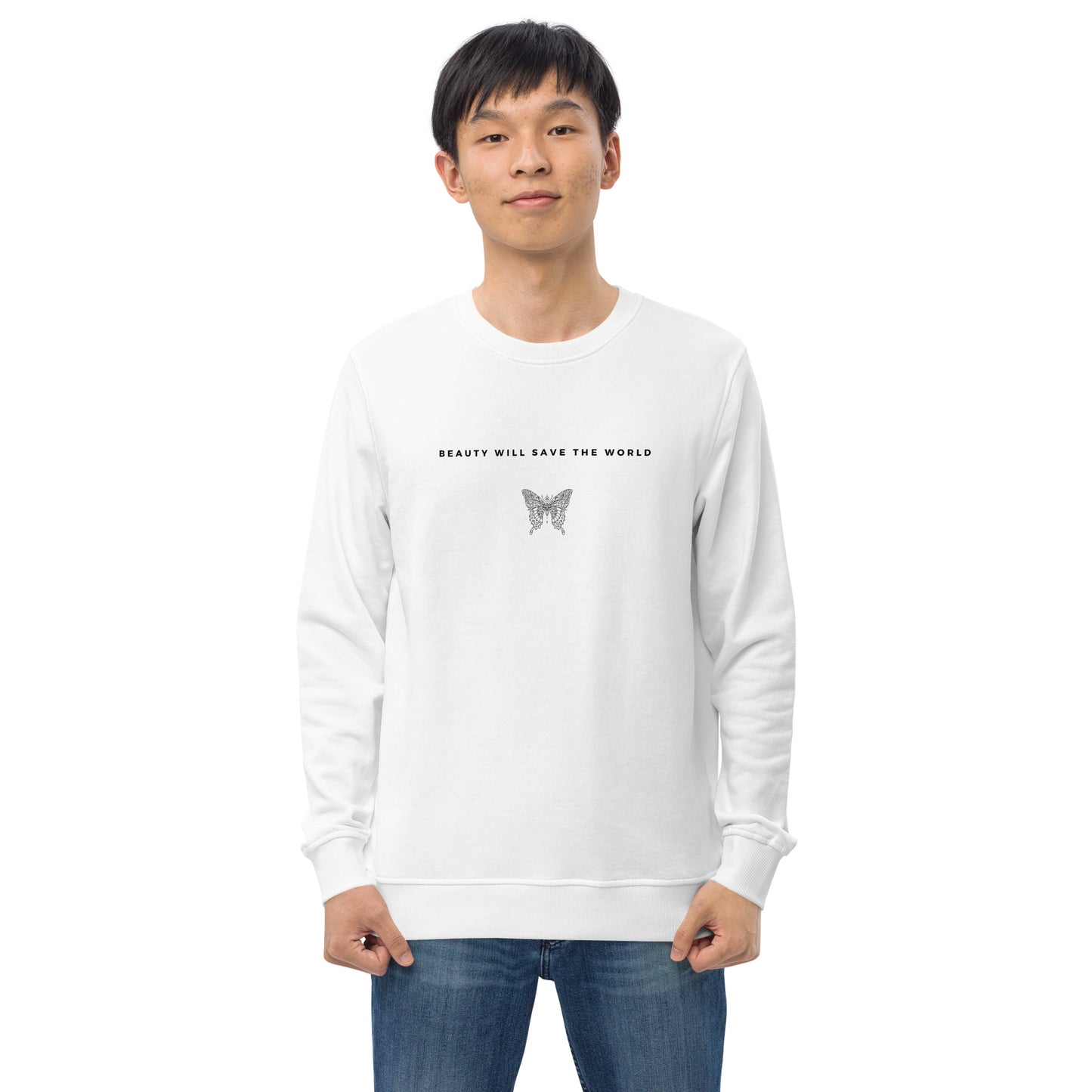 
                  
                    Butterfly White Unisex Sweatshirt | Comfortable Eco-Friendly Apparel
                  
                