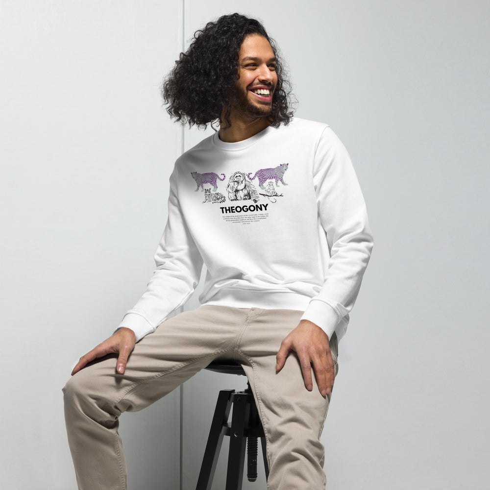 
                  
                    Jungle White Organic Sweatshirt | Sweatshirt with Jungle Animals Print
                  
                