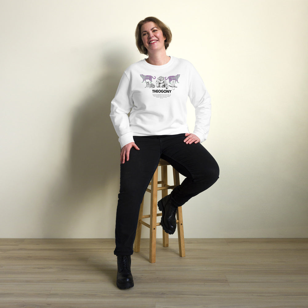 
                  
                    Jungle White Organic Sweatshirt | Sweatshirt with Jungle Animals Print
                  
                