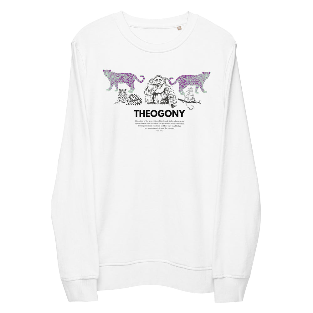 
                  
                    Jungle White Organic Sweatshirt | Sweatshirt with Jungle Animals Print
                  
                