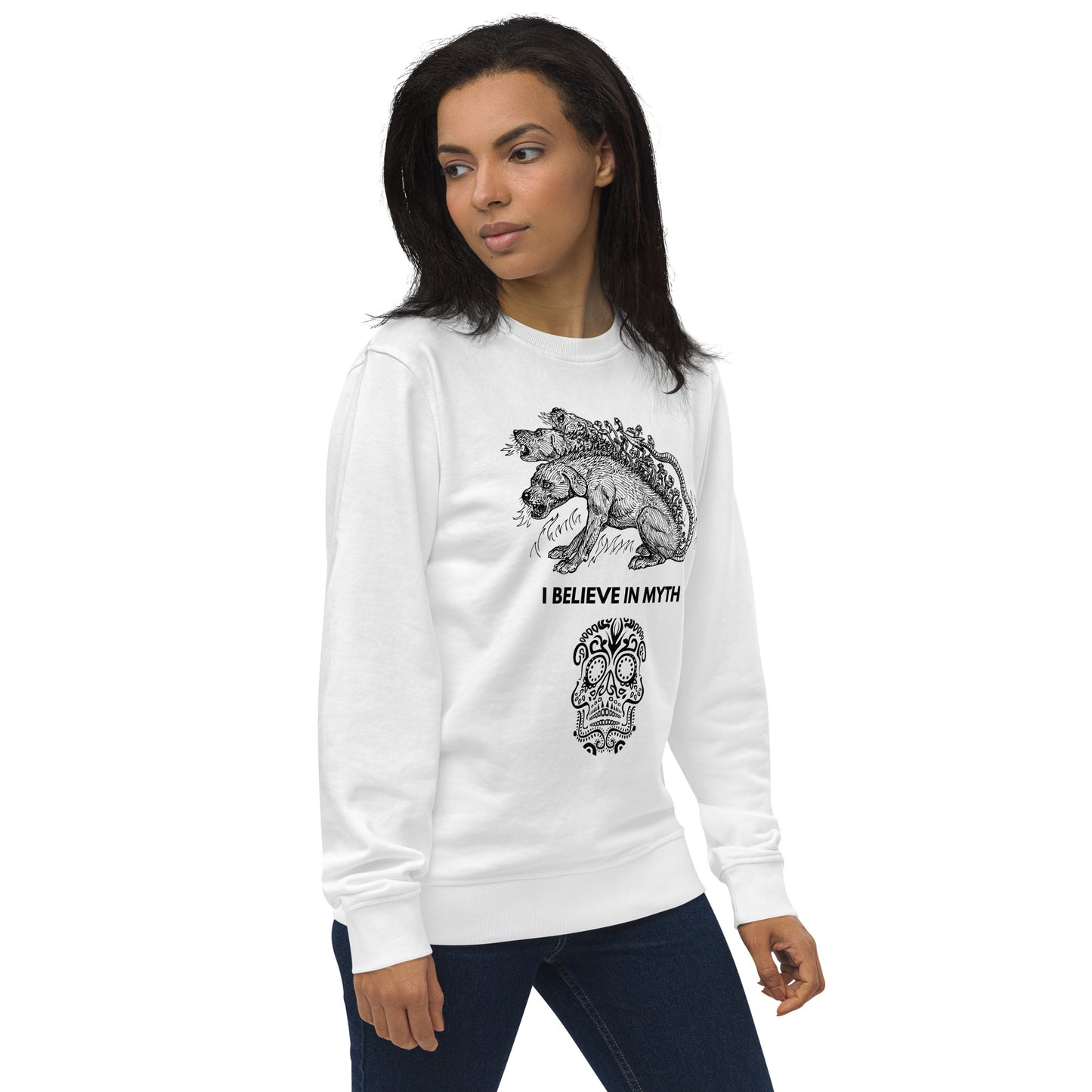 
                  
                    Believe In Myth White Sweatshirt | Stylish and Inspirational Sweatshirt
                  
                