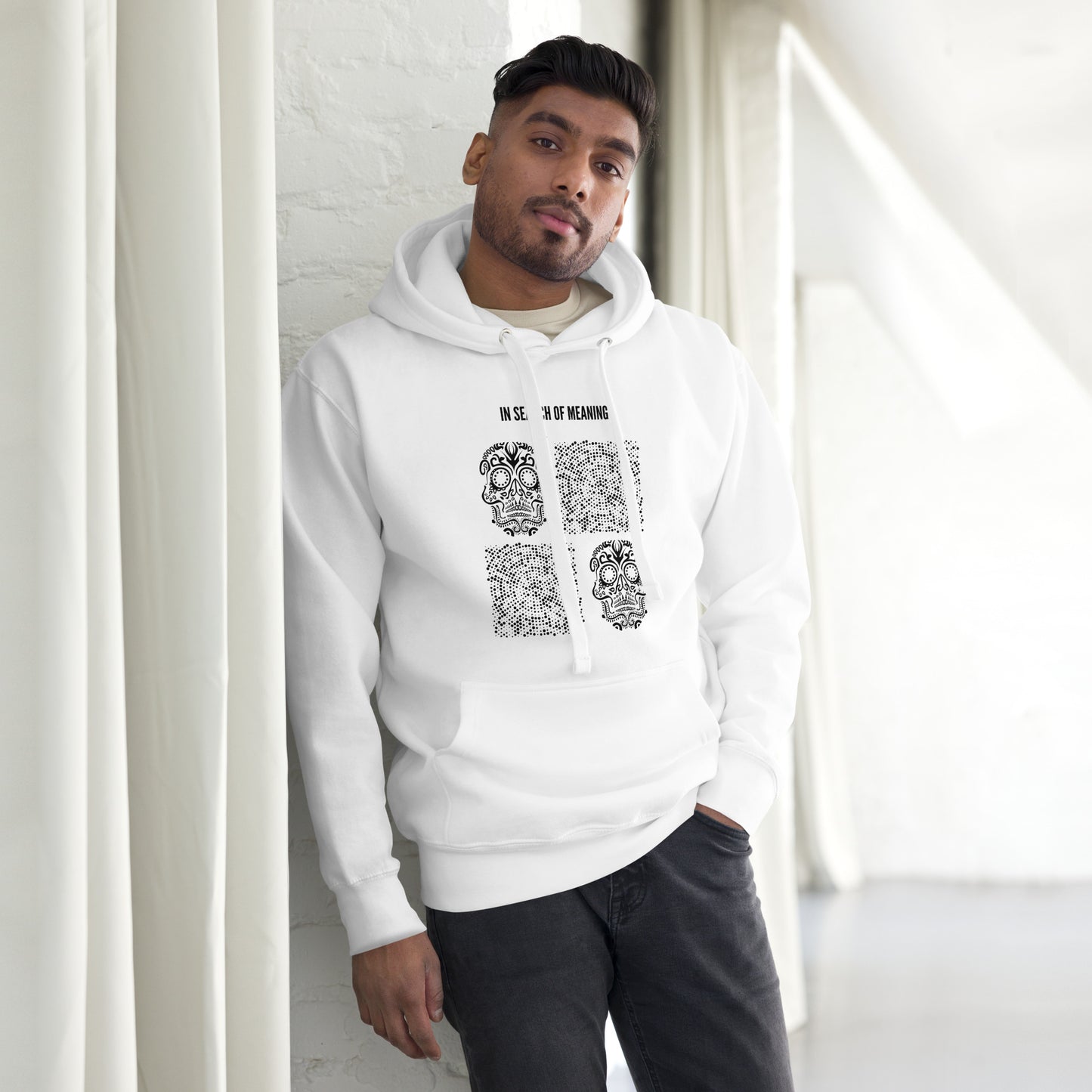 
                  
                    Trendy White Hoodie with Skulls Print | Stylish Streetwear Essential
                  
                