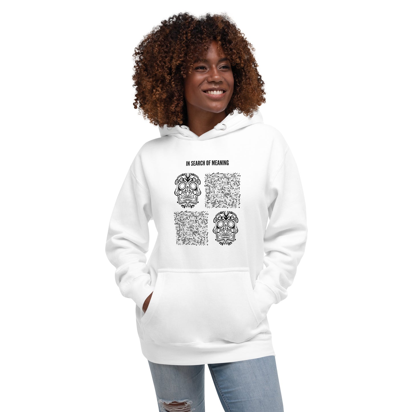 
                  
                    Trendy White Hoodie with Skulls Print | Stylish Streetwear Essential
                  
                
