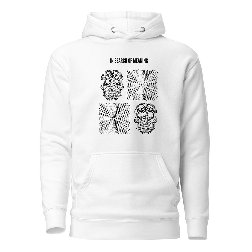 White Unisex Skull Print Hoodie | Meaning and Purpose Print