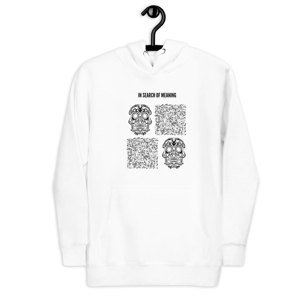 
                  
                    White Unisex Skull Print Hoodie | Meaning and Purpose Print
                  
                