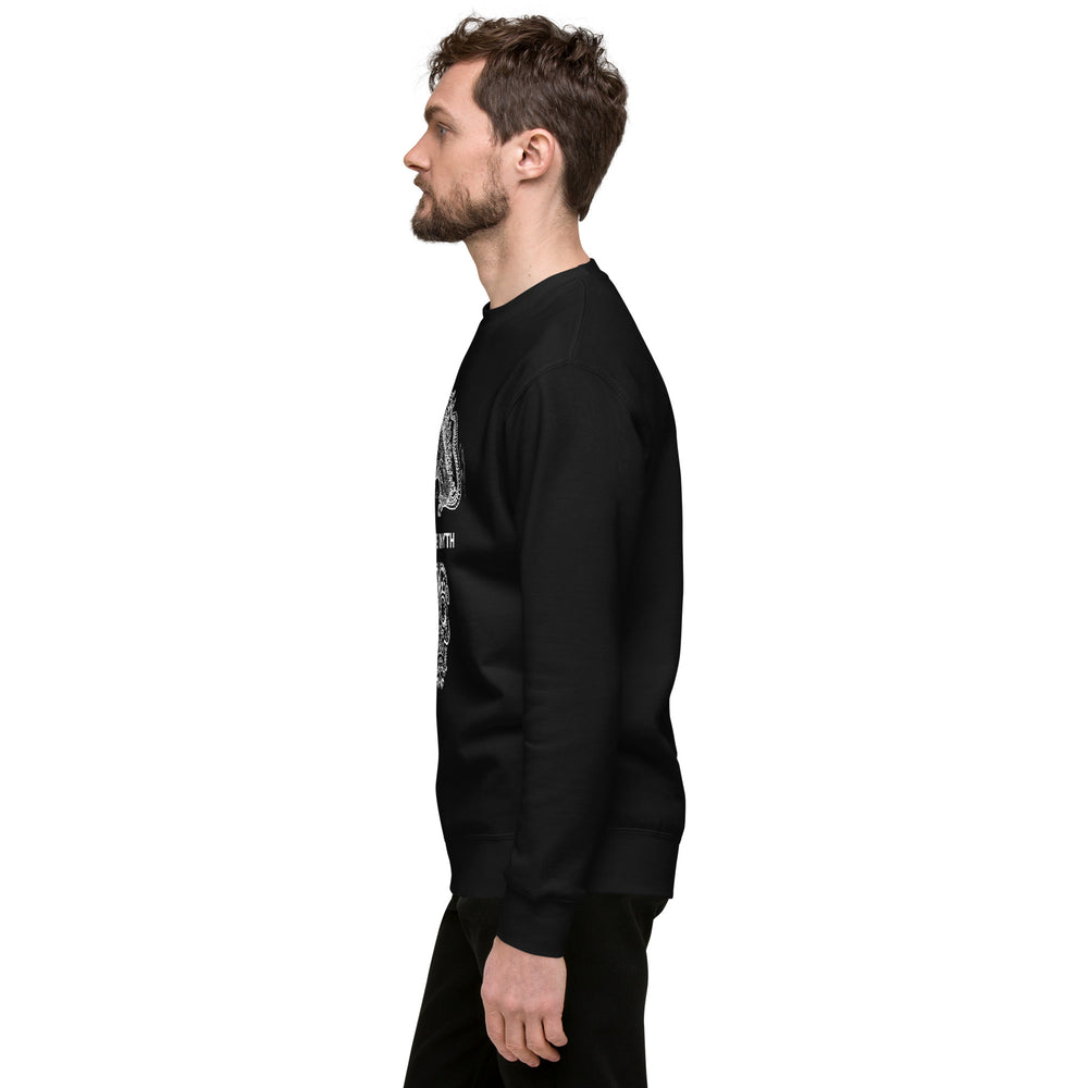 Believe In Myth Premium Black Sweatshirt | Stylish and Inspirational Sweatshirt with Quote