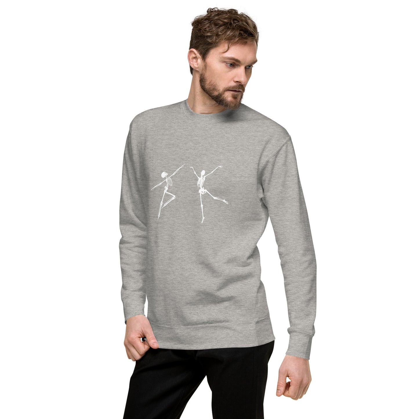 
                  
                    Grey Unisex Premium Sweatshirt | Dancing Skeletons Print
                  
                