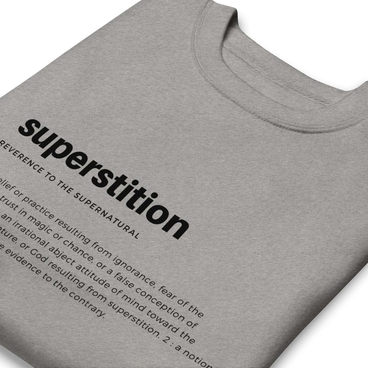 
                  
                    Superstition Grey Sweatshirt | Luxurious Comfort and Stylish Design
                  
                