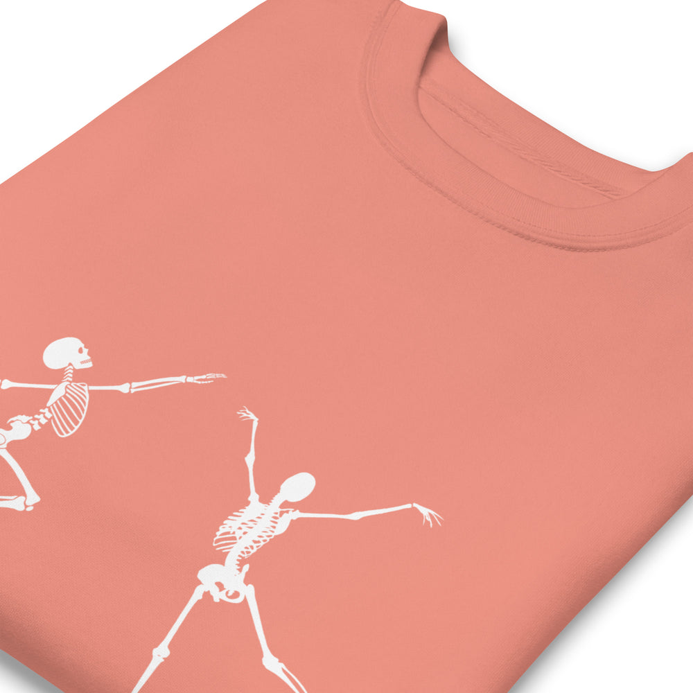 
                  
                    Orange Unisex Premium Sweatshirt | Sweatshirt with Skeletons Print
                  
                