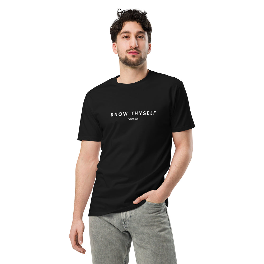 
                  
                    Black Unisex premium t-shirt | Know Thyself Print
                  
                